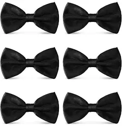 AVANTMEN Men Bowties Formal Satin Solid 12 Pack Bow Ties Pre-tied Adjustable Ties for Men Many colors Option in bulk