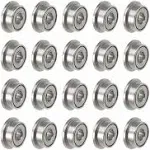 uxcell F682ZZ Flanged Ball Bearing 2mmx5mmx2.3mm Double Shielded Chrome Steel Deep Groove Bearings 20pcs