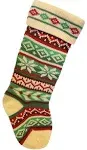 Red/Green/White Heavy Knit Stocking with Snowflakes 20"