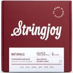 Stringjoy Naturals SJ-NB1050 | Extra Light Gauge (10-50) Phosphor Bronze Acoustic Guitar Strings | Reverb