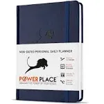 Power Place Day Planner, Calendar and Gratitude Journal to Increase Productivity, Time Management & Happiness | Vegan Leather Hardcover, 24-Hourly