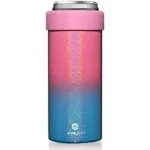 Stainless Steel Insulated Cooler for 12oz Slim Cans | Skinny Can Drinks Holder for Hard Seltzer, Beer, Soda, and Energy Drinks (Aqua)