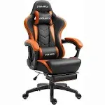 Dowinx Gaming Chair Ergonomic Racing Style Recliner with Massage Lumbar Support, Office Armchair for Computer PU Leather E-Sports Gamer Chairs with Re