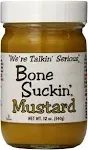 Bone Suckin' Sauce Mustard, Non GMO, Gluten and Fat Free, Great Tasting Condiment, National Champion, World Mustard Museum (12 Ounce, Sweet Spicy)