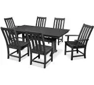 POLYWOOD® Vineyard Recycled Plastic 7 Piece Farmhouse Outdoor Patio Dining Set