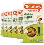 Tolerant Organic Green Lentil Rotini Pasta 8 oz (Pack of 6)