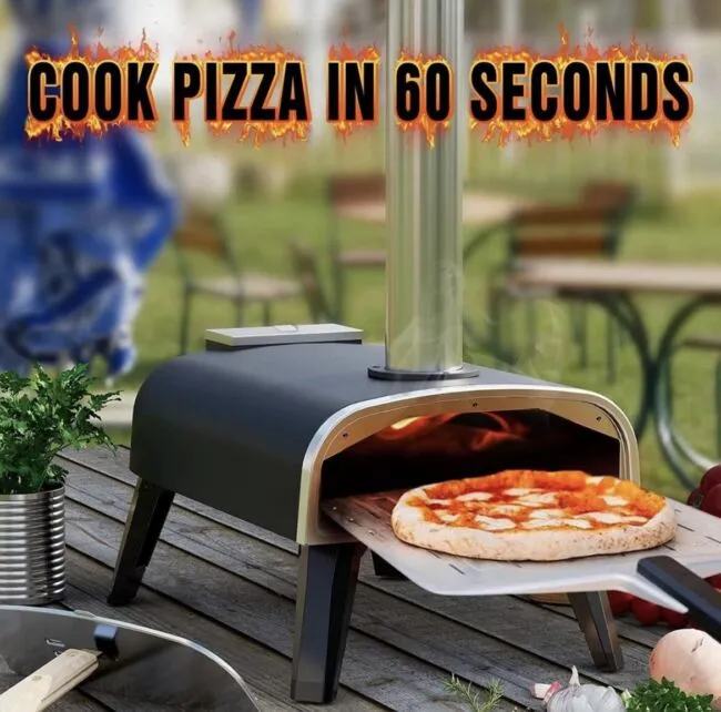 Outdoor Pizza Oven 12&#034; Wood Pellet Rotatable round Pizza Stone Portable Wood Fir