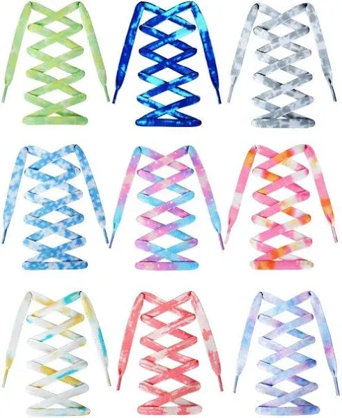 WHQXFDZ Tie Dye Gradient Colors Shoelaces