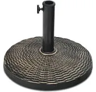 US 22 lbs Round Resin Patio Umbrella Base Stand Holder w/ Adjustable Knob