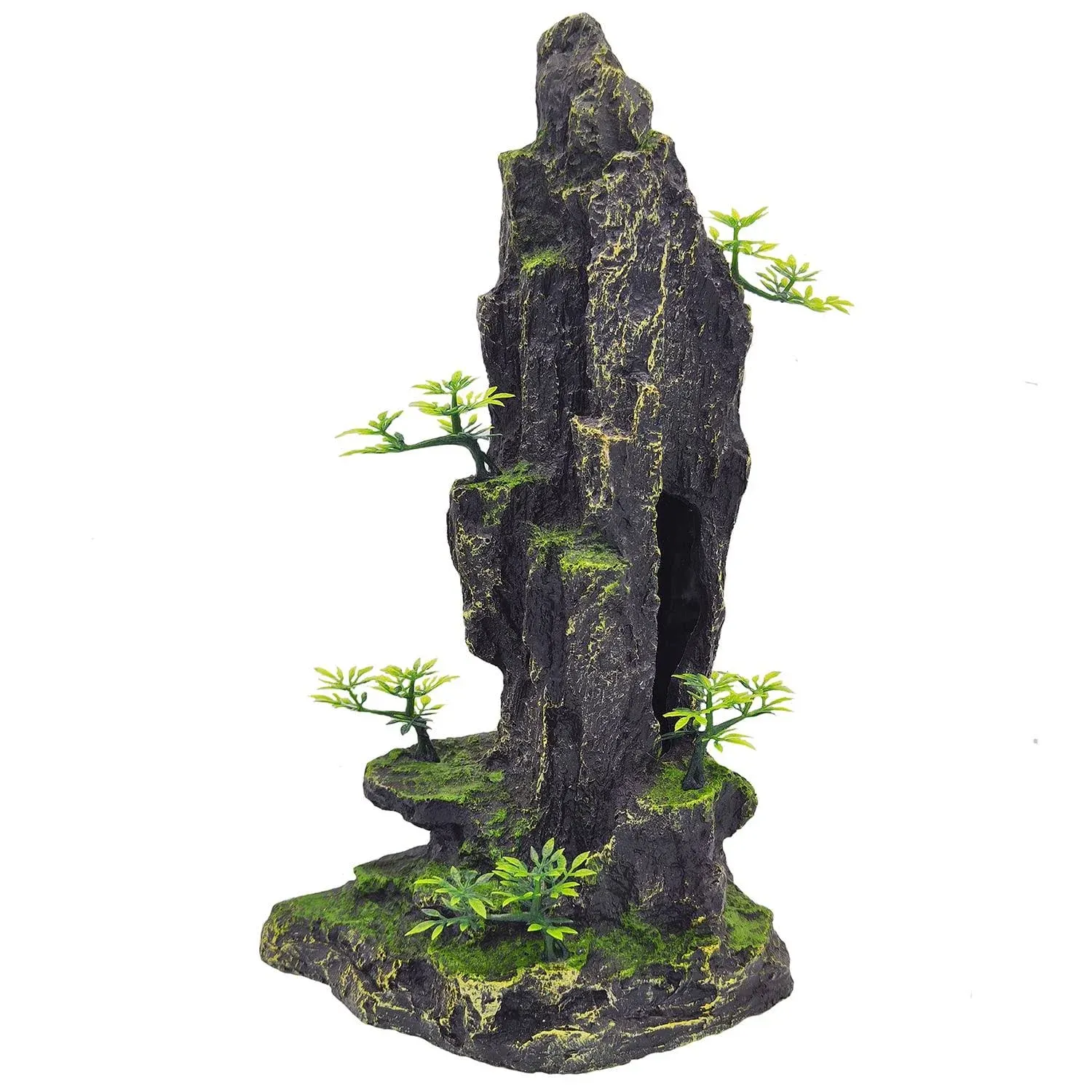 Large Fish Tank Decorations - Aquarium Ornament Mountain View Stone Tree Rock Cave Large Fish Tank Decorations