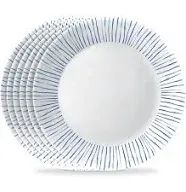 Corelle 6 pcs dinner plates in botanical stripe pattern