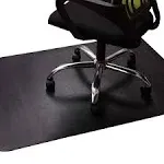 Office Chair Mat for Hardwood Floor: 53"x45" Large Black Rolling Chair Mat for Hard Wood and Tile Floor, Anti-Slip Heavy Duty Floor Protector Mat Under Computer Desk, Easy Glide Chair Mat for Home