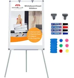 MAKELLO Flip Chart Easel Magnetic Tripod Whiteboard Dry Erase Board with Stand,