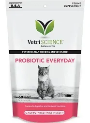 VetriScience Probiotic Everyday for Cats, Digestive 60 Chews, 60 Count