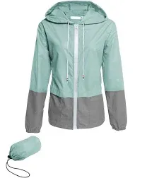 Avoogue Womens Waterproof Rain Jacket Lightweight Raincoat Packable Hooded Outdoor Windbreaker