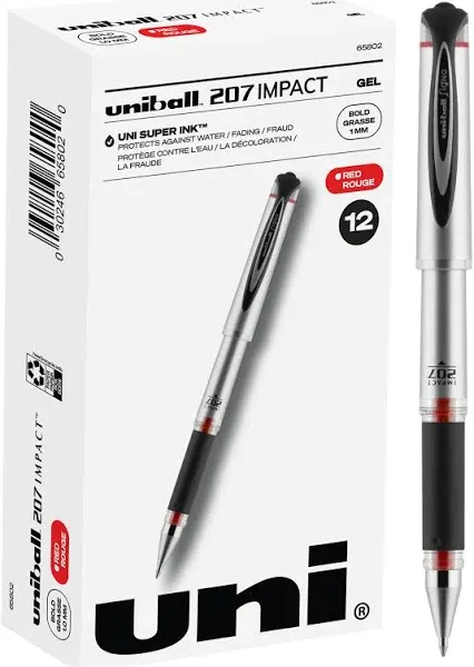 207 Impact Roller Ball Retractable Gel Pen, Black Ink, Bold