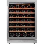 Ca'Lefort 24 Inch Wine Fridge, 54 Bottle Wine Cooler Refrigerator, 40-65°F Wine Refrigerator Glass Door, 3 LED Wine Fridge, Built-in or Freestanding Wine Fridge for Home/Bar/Kitchen (5.65 cu.ft)