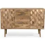 Zona Mid-Century Modern Handcrafted Sideboard, Mango Wood, 3 Drawer/2 Doors - Midcentury - Buffets And Sideboards - by GDFStudio | Houzz