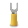 12 - 10 AWG #8 - 10 Stud Size Spade Terminal, Yellow (50-Pack)