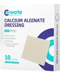 Calcium Alginate Wound Dressing Pads 4” x 4” Pad Size 10 Pack Non...