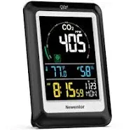 Newentor CO2 Monitor, Indoor Air Quality Meters, Carbon Dioxide Detector With Voice Alert, Large Display CO2 Tester, Temperature Humidity Sensor,