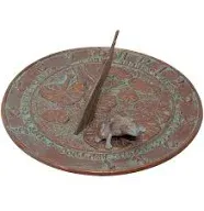 Frog Sundial, Copper Verdi