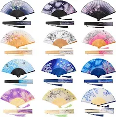 Jetec Women's Floral Folding Hand Fans