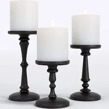 Matte Black Candle Holders Set of 3