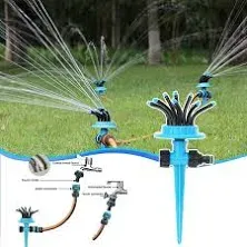 Kadaon Garden Sprinkler, 360 Degree Rotating Lawn Sprinkler with Up to 3,000 Sq. ft Coverage - Adjustable, Weighted Gardening Watering System