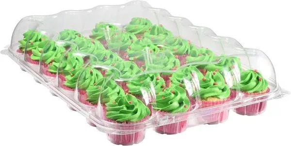 Cupcake Containers 24 Count (pack of 6), Clear Plastic Carriers 