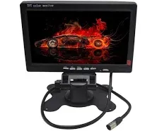 Padarsey 7 Inches TFT Color LCD Car Rear View Camera Monitor Support Rotating The Screen and 2 AV Inputs (7 Inch LCD Monitor)