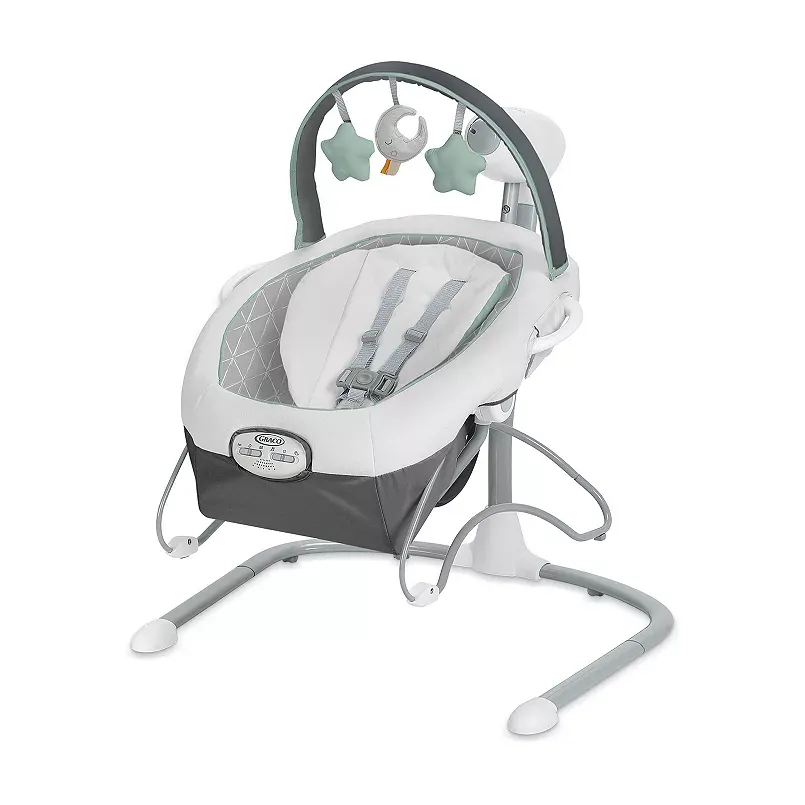 Graco Soothe 'n Sway LX Baby Swing with Portable Bouncer, Derby Grey, Infant