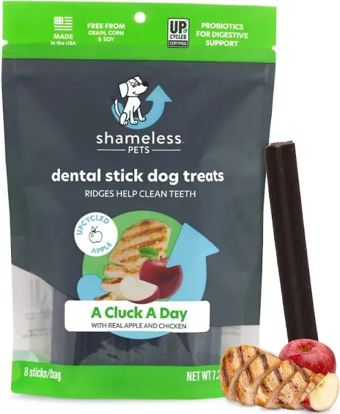 Shameless Pets A Cluck A Day Dental Sticks Dog Treats