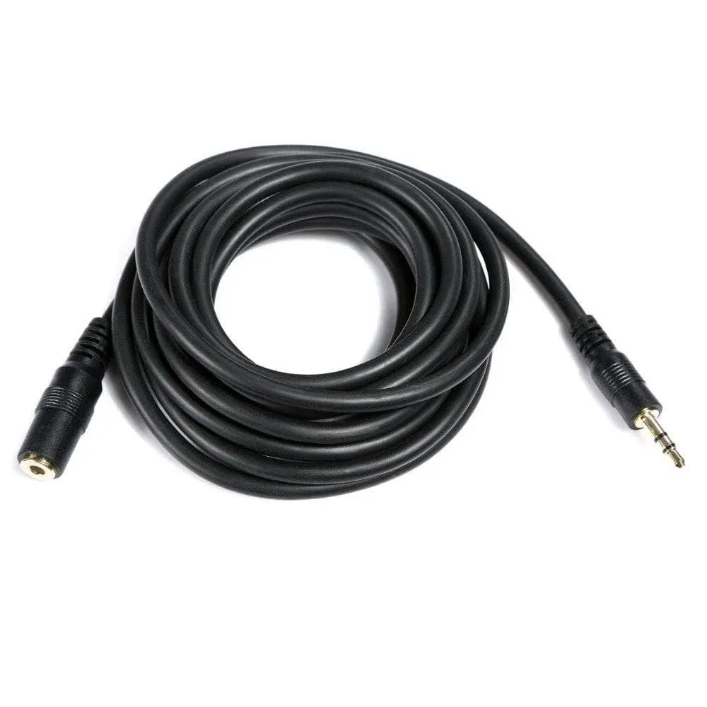 Movo MC10 TRS Female 3.5mm to TRS Male 3.5mm Extension Cable for Camera/Video Microphones, 10'