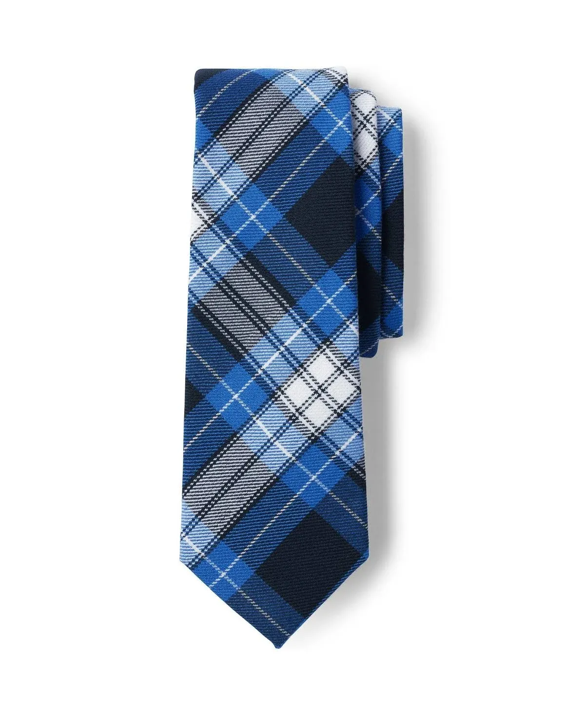 Lands' End Kids Plaid to Be Tied Tie - Clear Blue Plaid