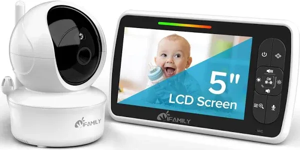 iFamily Baby Monitor - Large 5&#034; Screen with 30Hrs Battery Life - Remote... 