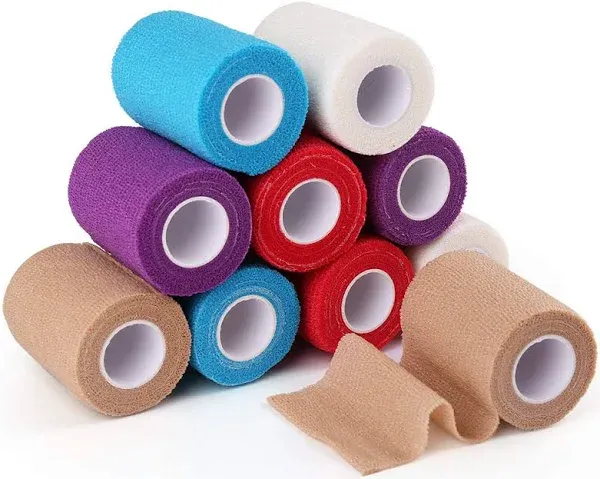 Rolls Stretch Bandage Wraps Cohesive Vet Tape Self Adherent Athletic Tape Colors