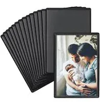 Juvale 15 Pack 4x6 Black Magnetic Picture Frames for Refrigerator with Clear Cover