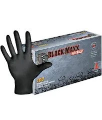 DASH Black Maxx Nitrile Disposable Exam Gloves - Black - 5 mil - Box of 100 (M)