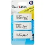 Paper Mate White Pearl Erasers, Large - 3 erasers