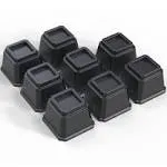 Bed Risers 5 Inch Heavy Duty, Furniture Risers for Bed Frame, Couch, Desk, Chair, Lifts Up to 3,500 lb, Set of 8, Black