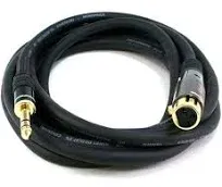 Monoprice 10-Feet Premier XLR Female to 1/4-Inch TRS Male 16AWG Cable (Black) and Monoprice XLR Male to XLR Female Cable - for Microphone (Gold Plated, 16AWG, 10 Feet, Black) - Premier Series