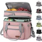 Maelstrom Lunch Bag Women,23L Insulated Lunch Box For Men Women,Expandable Double Deck Lunch Cooler Bag,Lightweight Leakproof Lunch Tote Bag With Side