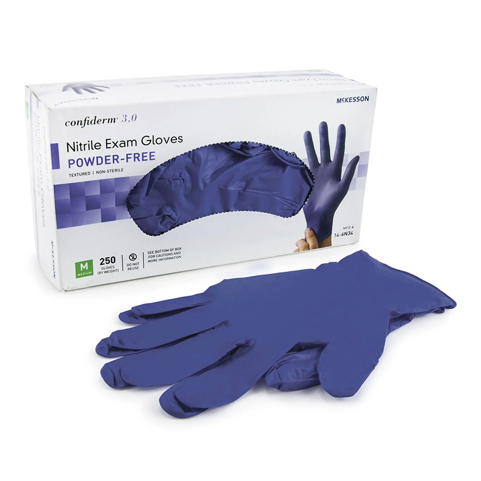 McKesson Nitrile Gloves, Blue, Box of 100 (S, M, L, XL)