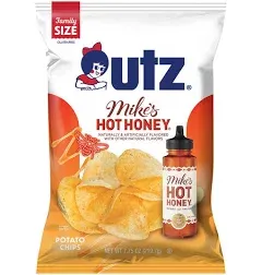 Utz Mike's Hot Honey Potato Chips, 14 ct, 2.625 oz. Bags - Spicy & Sweet Flavor, Gluten-Free, Made with Mike’s Hot Honey Infused with Chilies, Perfect for Snacking On-the-Go or Parties