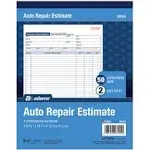 Adams Auto Repair Estimate Book, 2-Part, Carbonless, White/Canary, 8-3/8 X 10-11