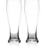 Bar Glasses, Classic Pilsner Tall Glasses with Heavy Base, 17 Oz. (Set of 2)