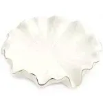 Ceramic Self Draining Soap Dish White Lotus Leaf Soap Holder Waterfall Soap Dish Soap Savers for Bar Soap, for Bathroom, for Shower, for Bar Counter