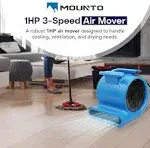 MOUNTO 16-Inch Axial Blower Exhaust Fan - 1HP, 5000 CFM, 200pa, Durable, Stackable, Ductable for Efficient Ventilation