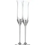 Wedgwood Vera Wang Love Knots Silver Toasting Flutes Set Of 2